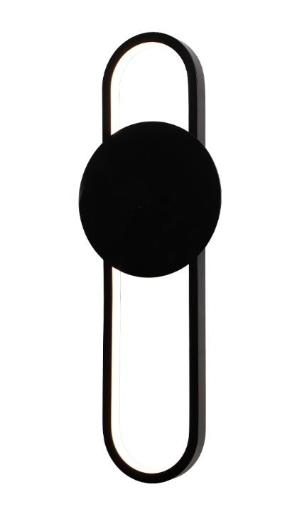 APLIQUE PARED OVAL LED 18W 43CM NEGRO